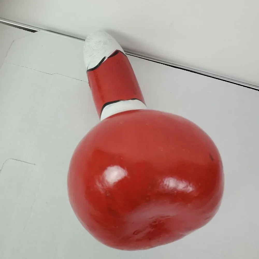 Hand Painted Red Santa Claus Gourd 10